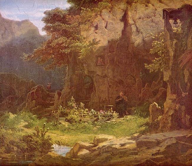 Carl Spitzweg Hermit playing the violin oil painting image